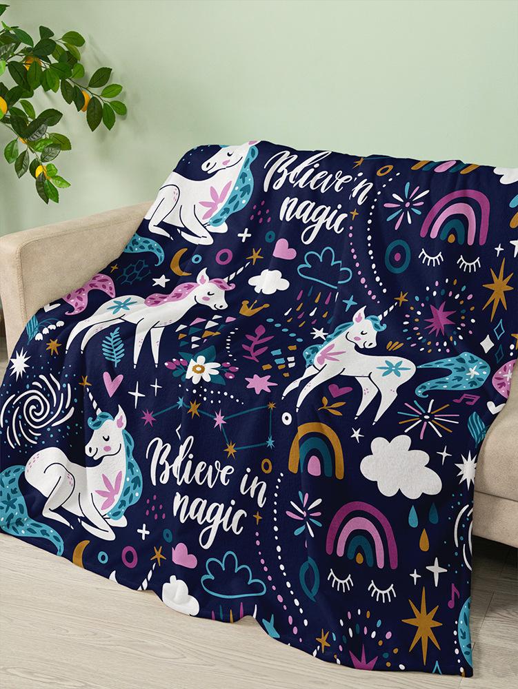 Flannel Blanket Animal Unicorn Rainbow Blanket Crystal Fleece Blanket Spring And Autumn