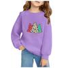 Weihnachtsdruck Mädchen Langarm Kapuzenpullover Lässiger Bequemer Pullover für die Feiertage