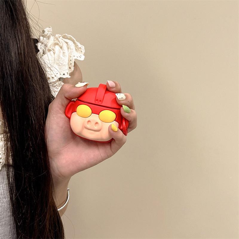 Cute cartoon pig man for AirPods protective cover 1 apple wireless bluetooth 1st generation Pro1 earphone cover female