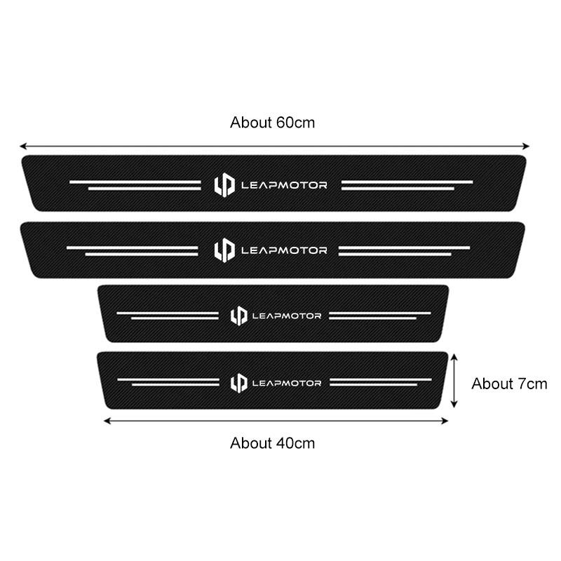 2026 For Leapmotor T03 S01 C11 C01 C10 C16 B10 All Series Car Threshold Strip Carbon Fiber Film Door Sill Stickers Accessories