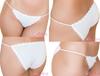 CATSelect Remote Rotor Pocket Shorts Quiet Jumping Set Micro Bikini Extreme Sexy Lingerie Bikini Underwear R40 White L