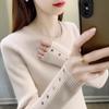 Knitted Bottoming Shirt Women's Inner Wear Autumn and Winter New Slim-fitting and Thin Round Neck Long-sleeved Sweater Top