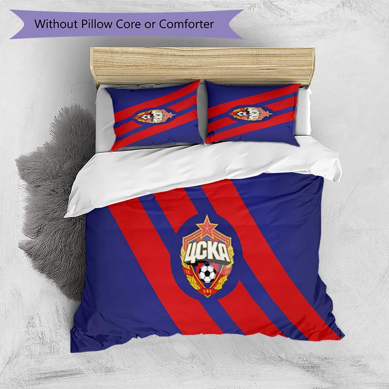 CSKA Moscow Pattern Printed 3PCS Bedding Set Soft Skin-Friendly Washable Duvet Cover & Pillowcases Set All Season Bedroom