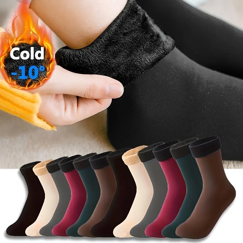 1/3/10Pairs Velvet Women Winter Warm Thicken Thermal Socks Soft Casual Solid Color Sock Wool Cashmere Home Snow Boots Floor Sock