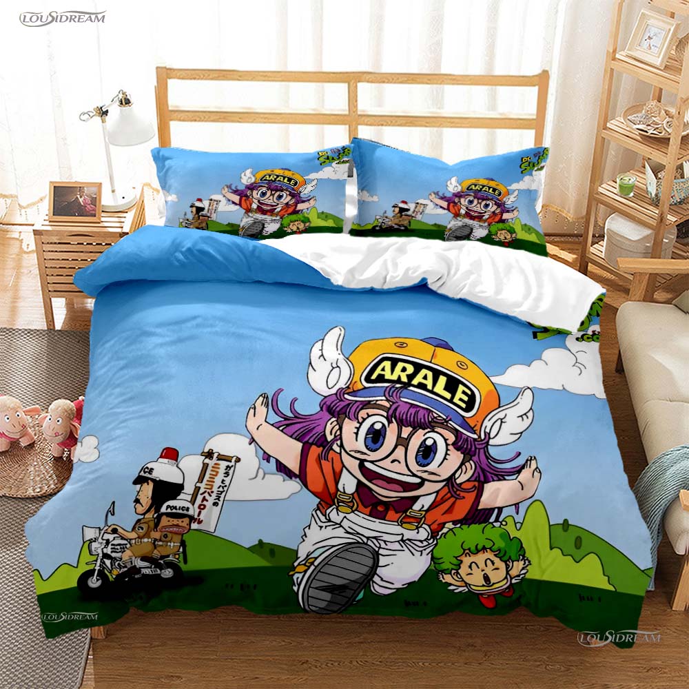 DR Slump Arale Anim Casal All Season Duvet Cover Comforter Bedding Set Soft Quilt Cover and Pillowcases Single/Double/Queen/King
