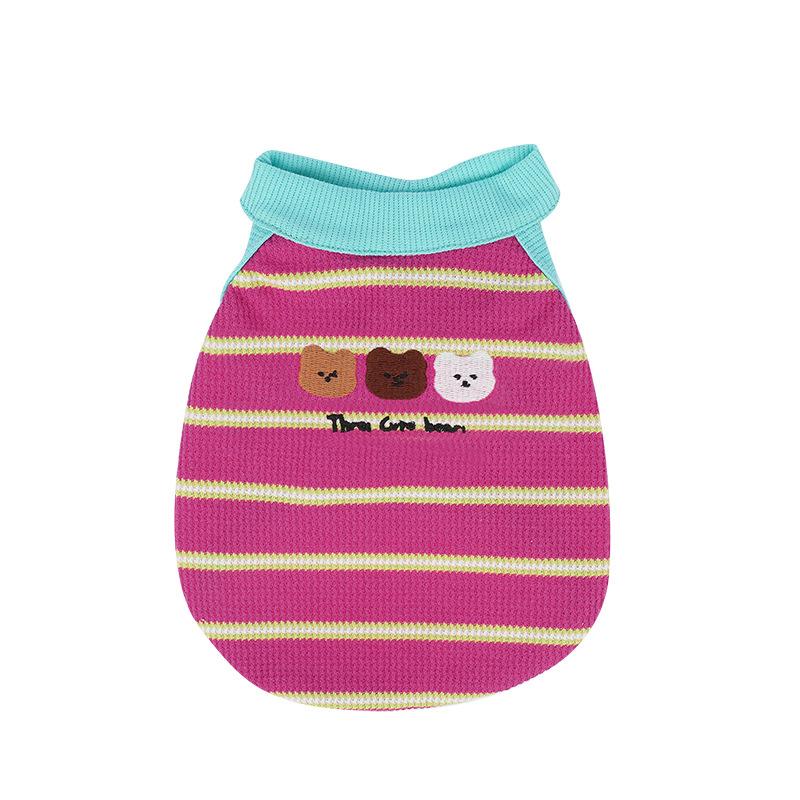 

Pet Clothing Spring Summer Sweet Stretch Dog Striped Suspender Vest Bigbear Yorkshire Puppy Dog Clothing Summer 2XL розы красного