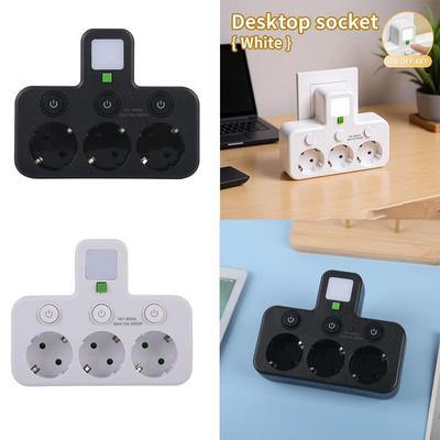 Wall Mounted EU Plug Outlet Independent Switch with Night Light Switch Outlet Electrical Socket Multi-Outlet Socket Adapter