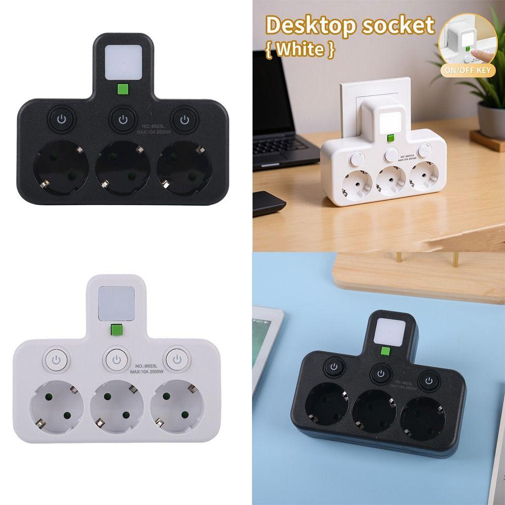 Independent Switch EU Plug Outlet Wall Mounted Power Strip Portable Wall Power Socket  Office Use