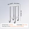SucceBuy Stainless Steel Work Table with Wheels 3 Adjustable Height Levels Heavy Duty Food Prep Worktable for Commercial Kitchen
