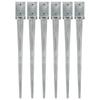 Ground Stakes 6 Pcs Silver 9x9x90 Cm Galvanized Steel