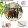 2D Flat Aluminium Christmas Sign - Warm Winter Figurine Ornaments - Ideal for Front Door, Wall, Porch, Window Decor - Ideal Christmas Gift for Friend