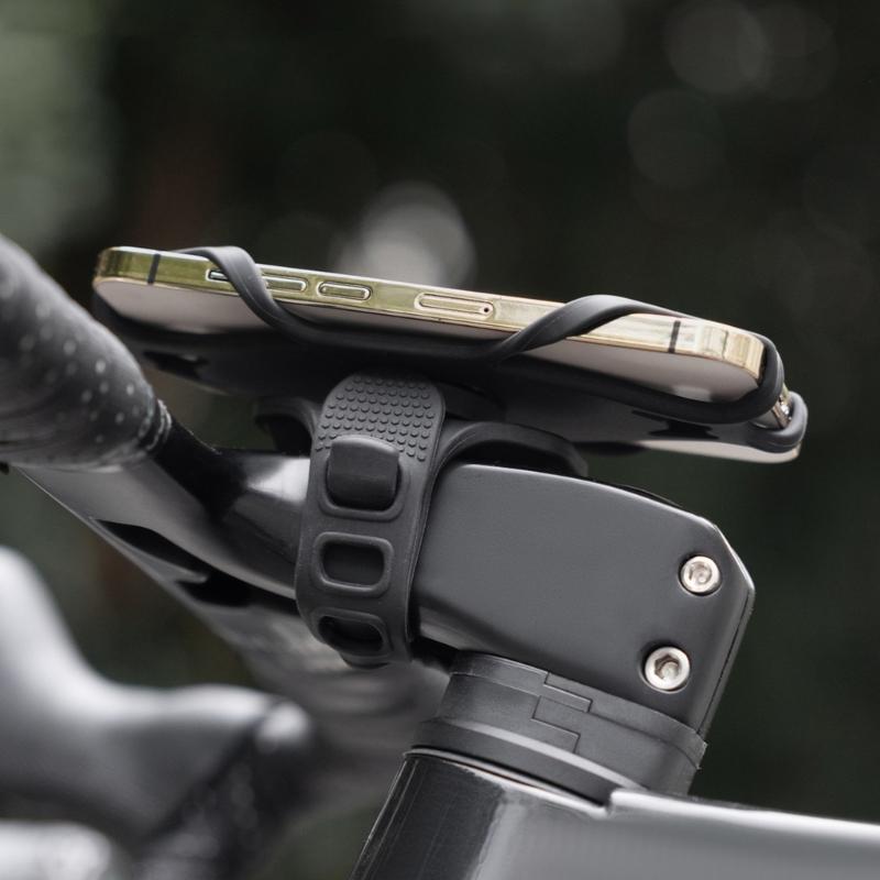 Elastic Silicone Cycling Phone Mount Nonslip Edges Secure for 4-7Inch Smartphones Vibrations Resistance