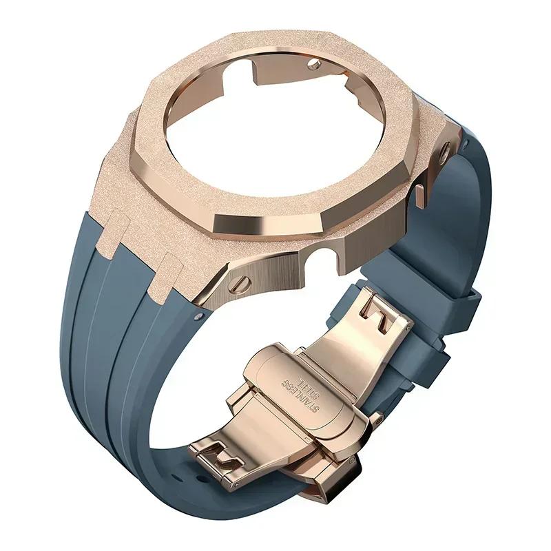 Zestaw modyfikacyjny Gen4 do Casioak GM2100 Metalowa obudowa ze stali nierdzewnej Gumowy pasek Zestaw do modyfikacji Akcesoria Casioak GM-2100 ze śrubami