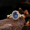 Light Luxury 925 Sterling Silver Ring December Gemstone Natural Oval 6*8mm Kyanite Fine Jewelry for Women's Birthday Gifts