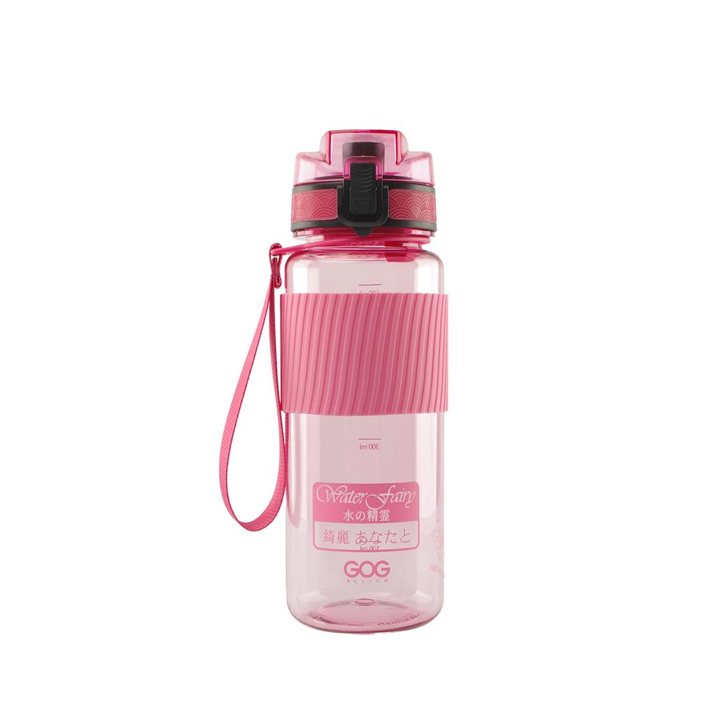 Transparent Space Cup Summer Bounce Cover Sports Water Bottle with Silicone Cover Plastic Sports Kettle