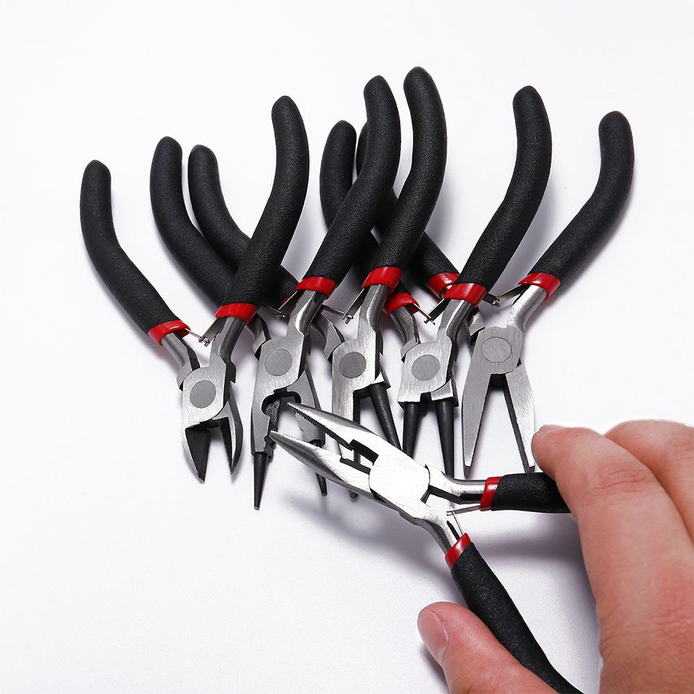 Handmade Mini Jewelry Pliers Set: Needle Nose, Diagonal Nose, Round Nose Pliers for DIY and Jewelry Accessories.