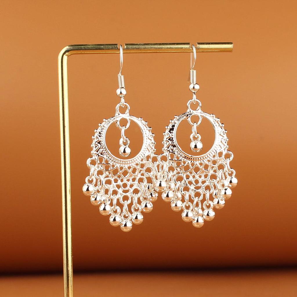 Retro Miao Silver Tassel Earrings: Ethnic Yunnan Long Dangle Women's Jewelry