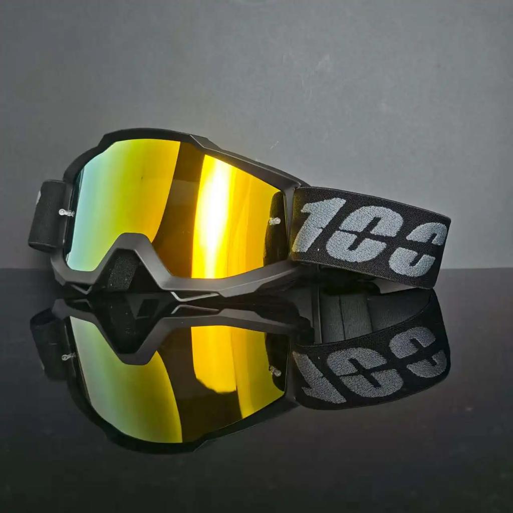 100 Motorradbrille Staubdicht Rennbrille Winddicht für Männer & Frauen Motocross Radfahren Skifahren Outdoor Offroad-Fahrradbrille