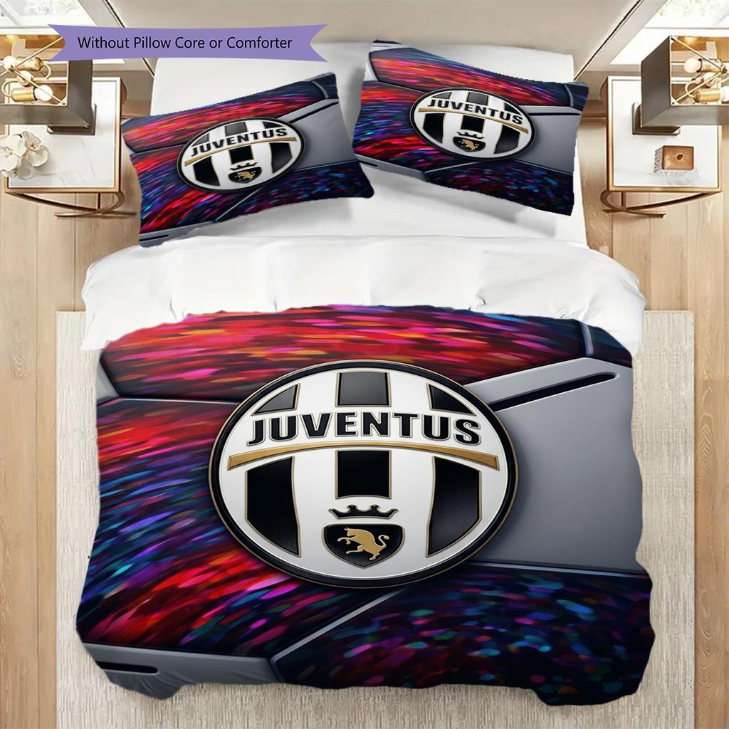 Biancheria da letto con stemma del Football Club Juventus (1 * copripiumino + 2 * federa, senza nucleo) Regalo di compleanno di Natale Copripiumino e federa Set biancheria da letto