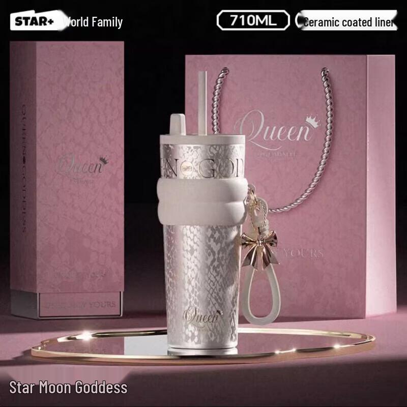 Shidajia Aurora Starry Night 710ml Portable Straw Tumbler