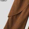 INCERUN Herren Elastischer Bund Vorne Überkreuzte Lagen Lässig Locker Weite Beine Hose Lange Hose