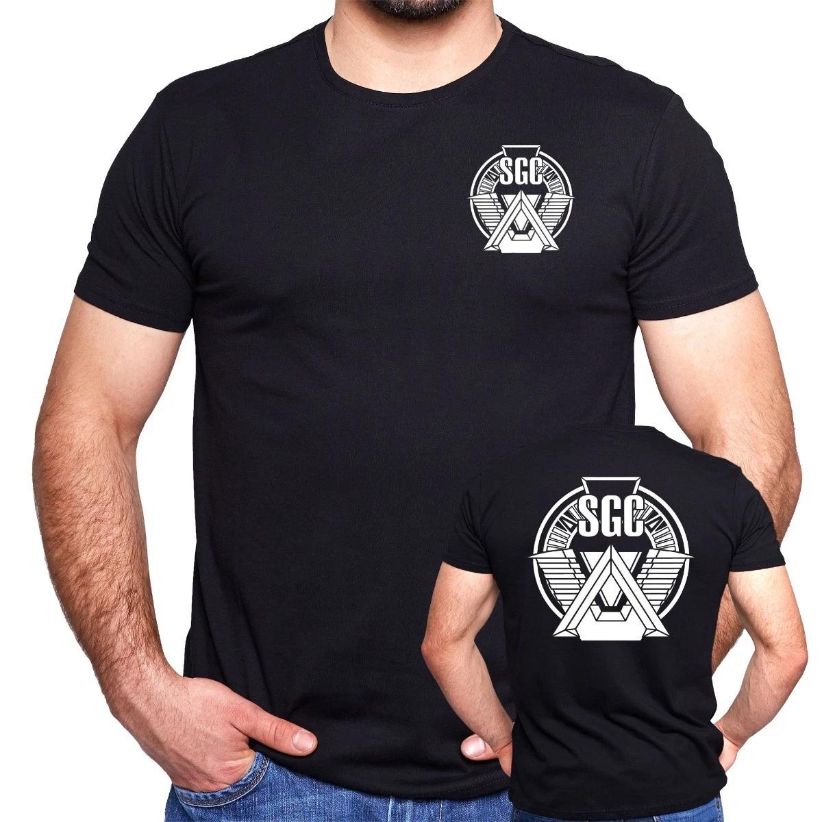 Stargate Command White Logo Double Sided Adult Shirt M