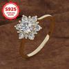 925Sterling silver women's ring with inlay5A High-grade zircon creative luxurious simple snowflake design fresh and sweet ring romantic anniversary