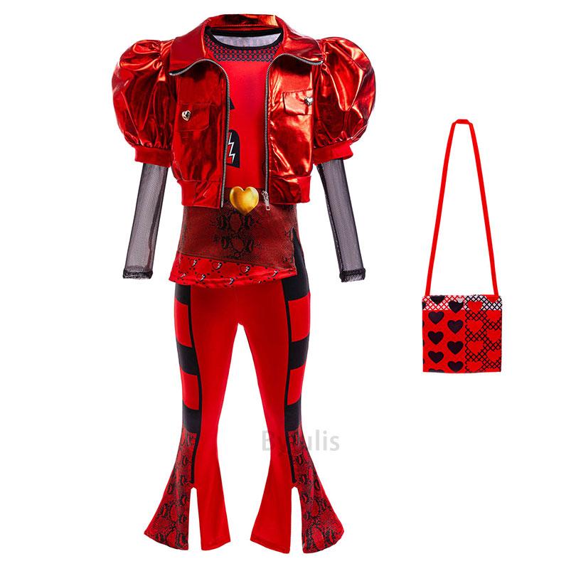 The Rise of Red Costume D-Descendants 4 Halloween Dress Up Cosplay Girls Leather Suit Birthday Party Halloween Costume