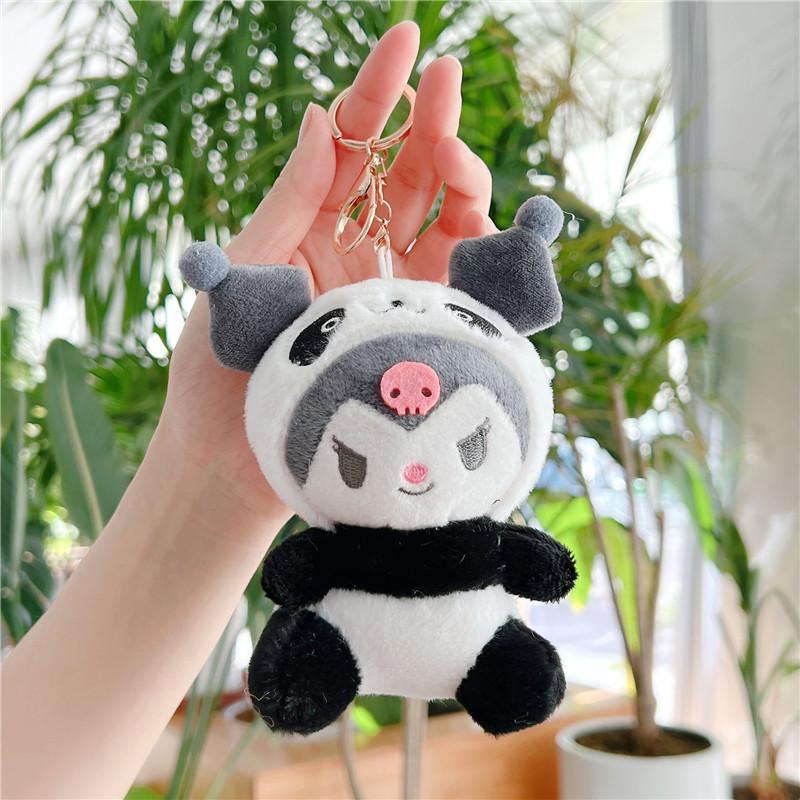 Cute Panda Plush Keychain Doll Cartoon Stuffed Animal Pendant Bag Charm Accessory