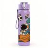 1PC Astronaut Space Planet Pattern 750ml Color Plastic Sports Water Bottle Leakproof Flip Straw Lid Suitable for Sports Office Home Use