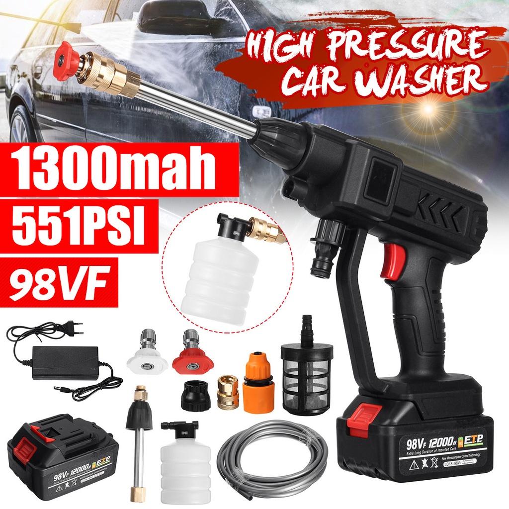 40 Bar Electric Wireless Car Washer 15000mAh High Pressure Cordless Portable Spray Foam for 98VF Battery Rechargeable
