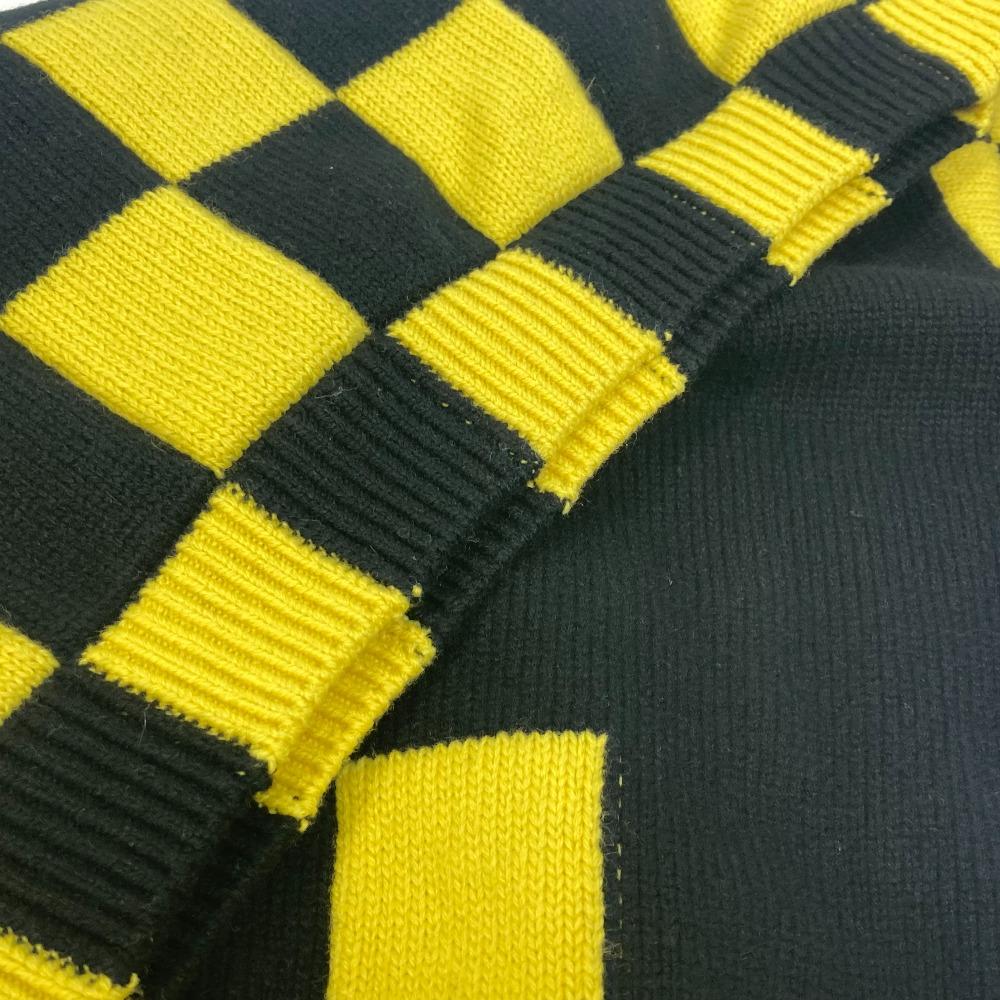 Louis Vuitton Apparel Checkerboard Knit Long Sleeve Sweater Yellow X Black