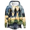 Women's Casual Long Sleeve Halloween Print Hoodie Pullover Sweatshirt