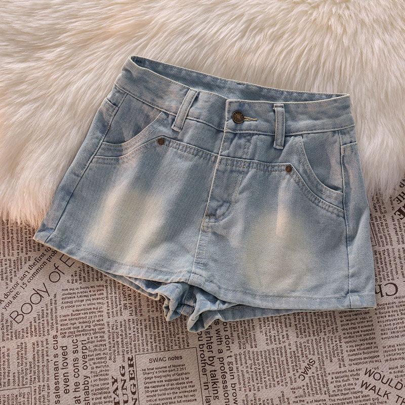 

Классическая универсальная молодежная износостойкая полуюбка-брюки с тонкой высокой талией, дизайнерская, с чувством стиля, хип-хоп, женская летняя модная джинсовая короткая юбка 2XL светло-синий
