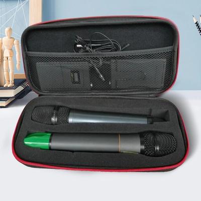 Shockproof Microphone Carry Bag Drop Proof 1-to-2 Wireless Microphone Case Protective Hard EVA Microphone Carrying Case Camping