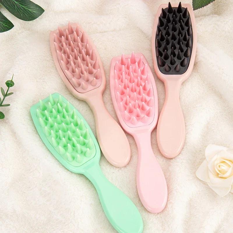Extended Handle Soft Silicone Shampoo Scalp Hair Massager Hair Washing Comb Shower Brush Bath Spa Massage Brush Wholesale New
