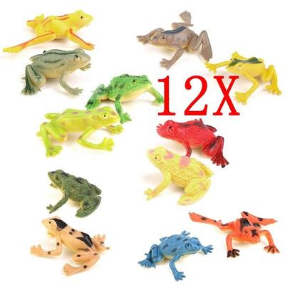 Lot 12PCS Colorful Plastic Small Frog Model Figures Kids Educational Toy