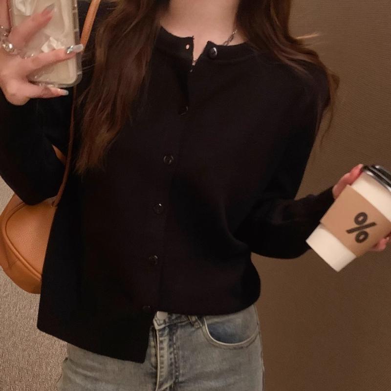 Long Sleeve Knit Cardigan Women Spring Summer Korean Loose Slimming Outerwear Sweater Top
