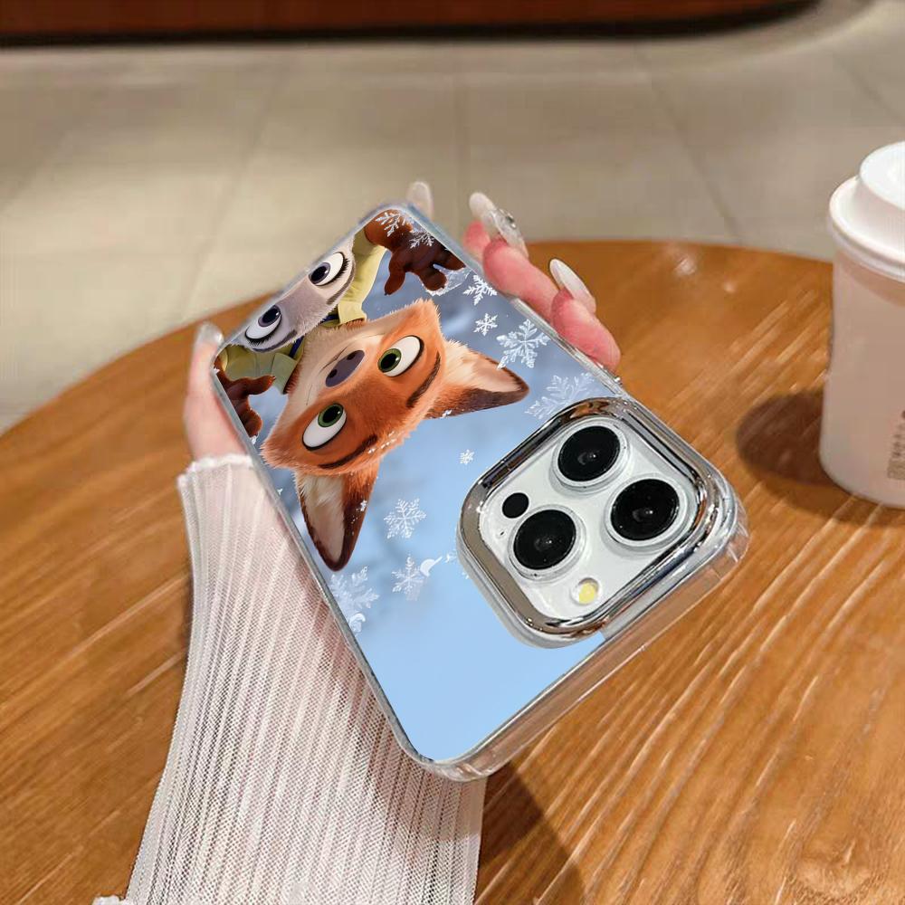 Z-ZootopiaS Nick Judy Phone Case For Iphone 17 16 15 14 13 12 11 Pro Max Xr Air Plus Silicone Cover Silver Hard Shell Cover