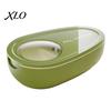 Portable Pill Container Box with Cutter, Stainless Steel Blade Compact Weekly Medication Case, Lightweight Large Capacity Dispenser for Daily
