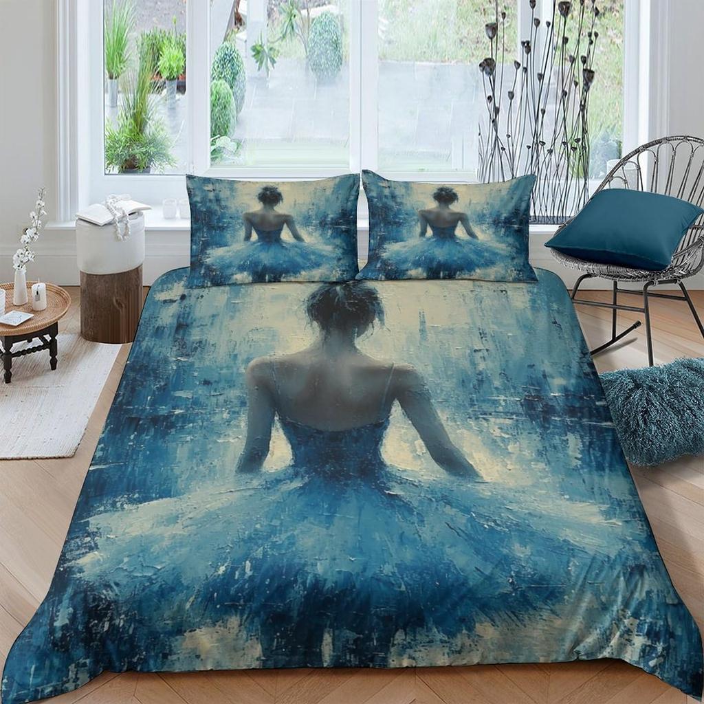 Dancing Duvet Cover Sets for Kids Women Queen Size Lightweight Quilt Covers Room Decor Dancing Lovers Bedding Sets No Comforter
