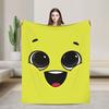 Cartoon Face Meme With Big Eyes Blanket Girls Flannel Bedding Throws For Couch Bed Warm Comfy Design Quality Bedspread Gift