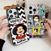 Mafalda Cartoon Cute Soft Phone Case for iPhone 15 16 17 Pro Max 17Air 16E 14 Plus 13 12 Mini Shockproof Cover Back Shell
