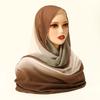 New Metal Bead Chain Gradient Chiffon Hijab Scarf For Woman Muslim Hijabs Fashion Shawl Wraps Islamic Turban Female Headscarf