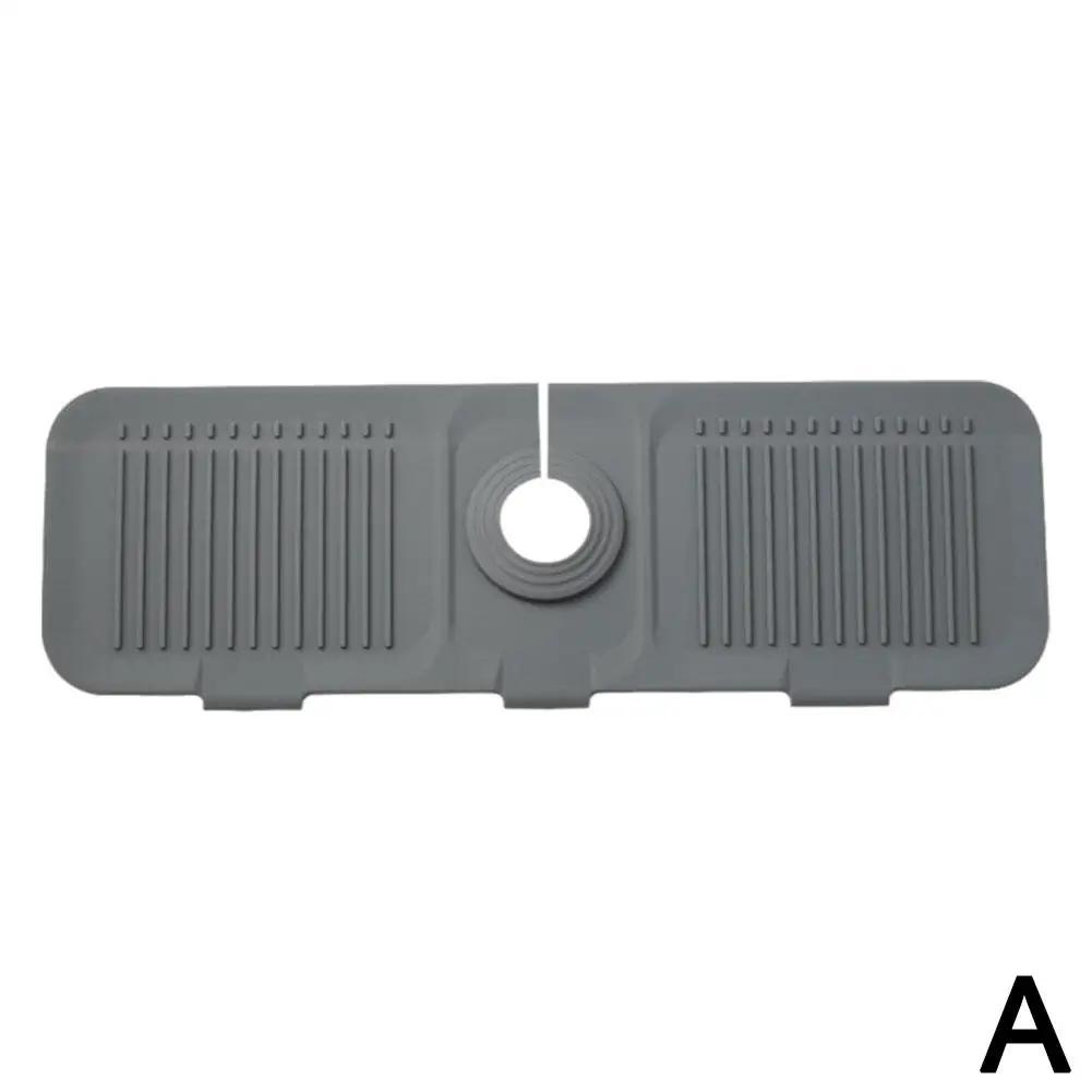 

Сливной коврик для крана, бытовая силиконовая кухонная ванная комната, водонепроницаемая накладка для раковины, удерживающая заднюю часть, практичная ванная комната O7W2 серый