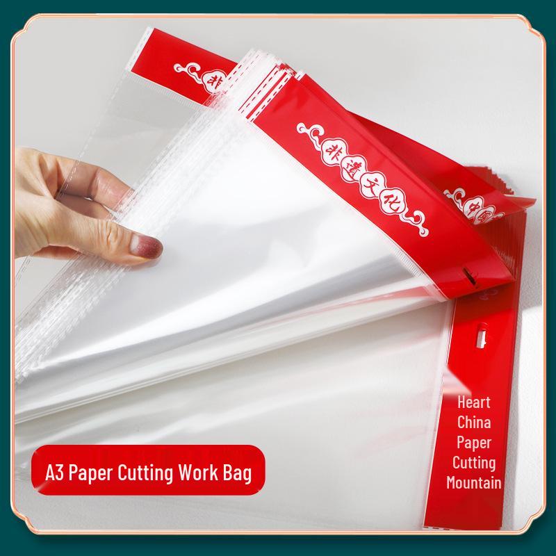 Chinese Style Paper-Cutting Display Card: A4/A3 Mounting and Protective Backing Bag