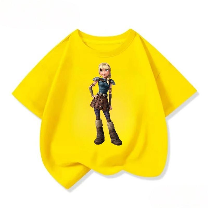 Relaxed Fit Children Short Sleeve T Shirt Kawaii Round Neck Lovely How To Train Your Dragon Graphic Street Style 3 To 14