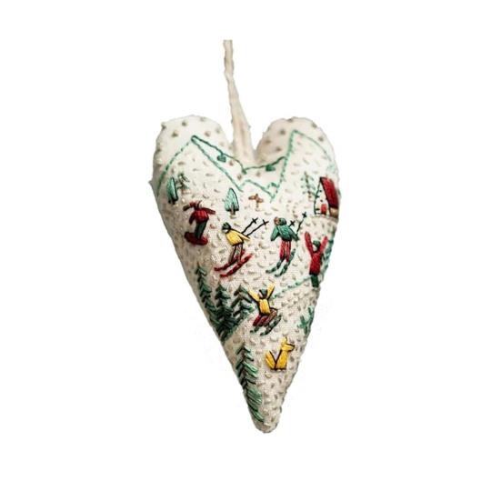 Diy Heart Shaped Hand Embroidered Christmas Ornament Kit Beginner Friendly Embroidery Craft