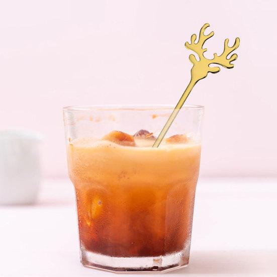 Ice Cream Scoop Food Grade 304 Stainless Steel Christmas Elk Dessert Coffee Spoon