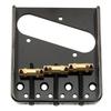 Musiclily Ultra 10.8mm Telecaster Bridge, 3-Way, Brass Saddles, Aluminum Plates, for Vintage TL Electric Guitars, Black